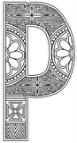 Download, print, color-in, colour-in lowercase p